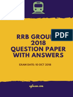 RRB Group D 10 Oct 2018 Exam Paper