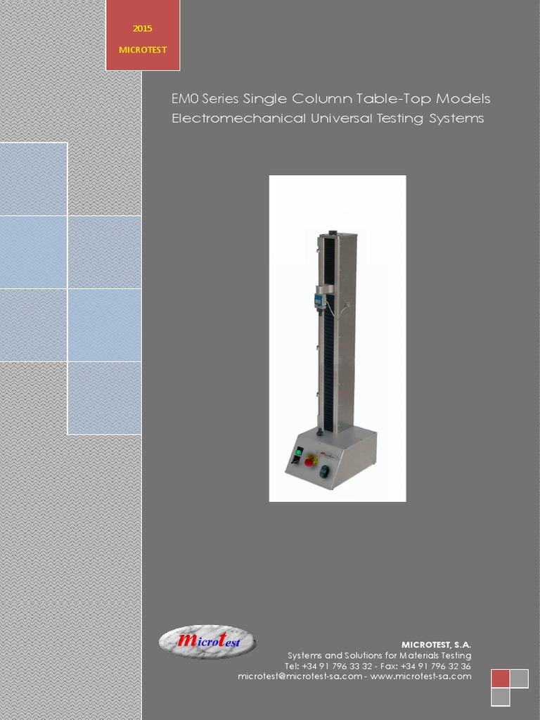 EM0 Series Table-Top Testing Systems | PDF | Data Acquisition | Analog ...