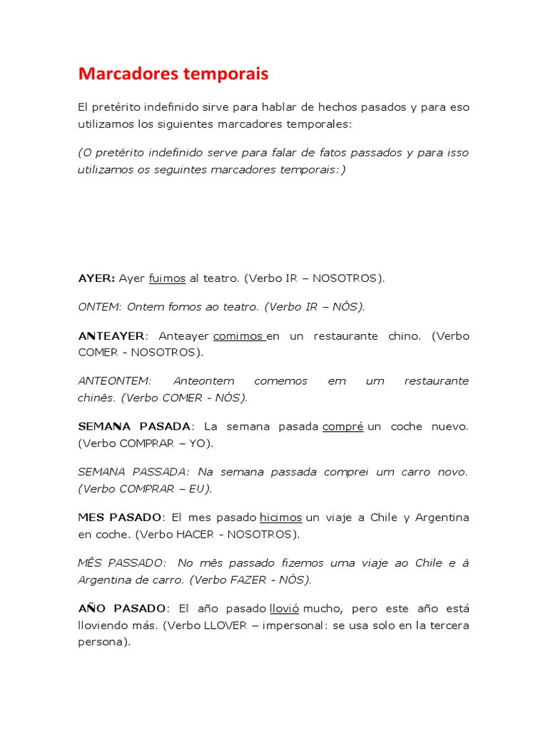 Marcadores Temporais | PDF