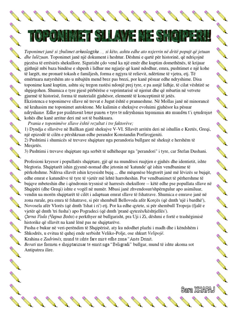 Toponimet Sllave | PDF