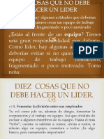 Diez Cosas Que No Debe Hacer Un Lider