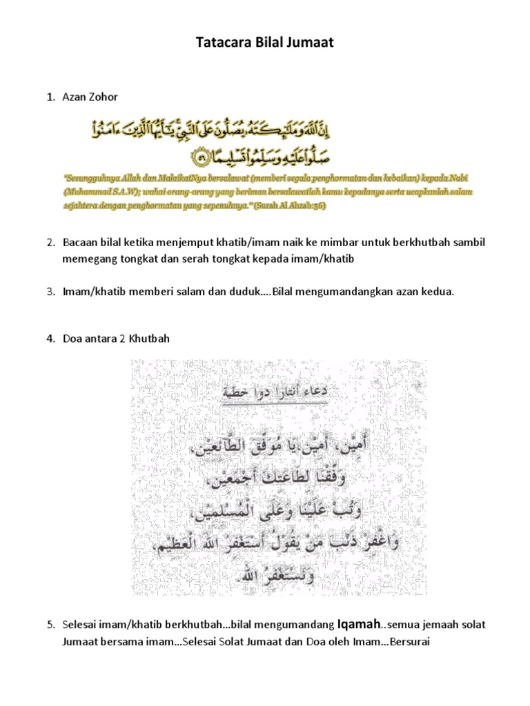 Tatacara Bilal Jumaat