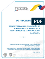 Arcsa - Inscripción Notificación Sanitaria - Suplementos