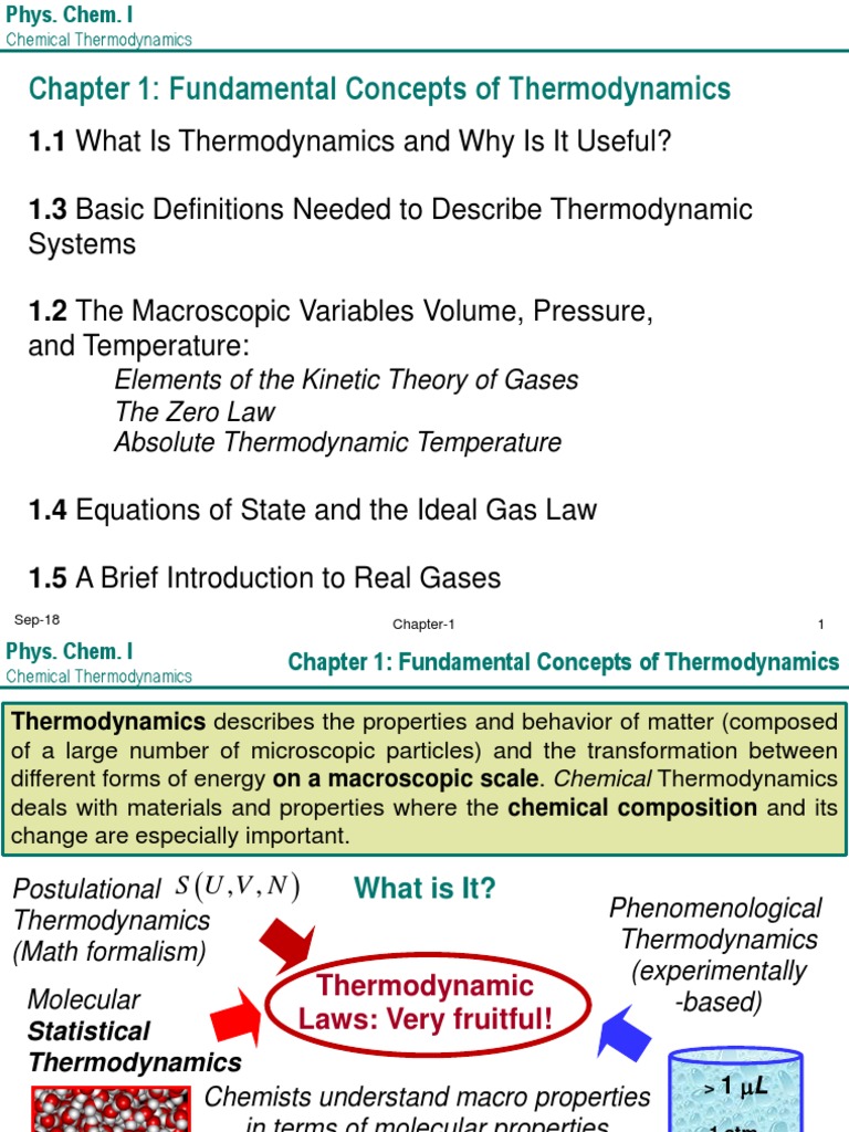 Chapter I Fundamental Concepts of Thermodynamics STUD | PDF | Gases ...