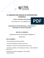PROGRAMA IX Jornadas Nacionales de Antropología Filosófica