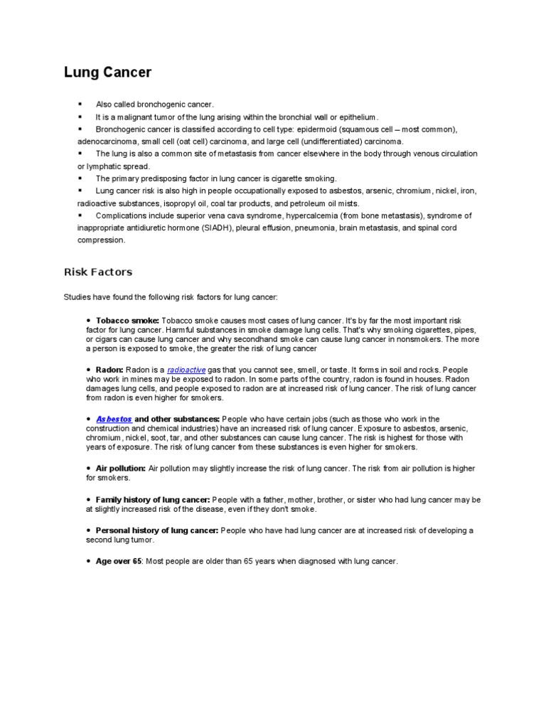 Lung Cancer | PDF | Science & Mathematics