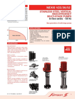 OPERATING RANGES AND SPECIFICATIONS FOR STAINLESS STEEL MULTI-STAGE PUMPS