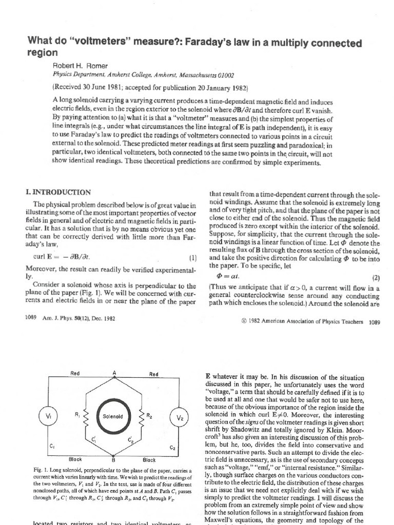 Romer What Do Voltmeters Measure PDF