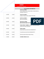 Annie Performance Timeline and Cast Call Times