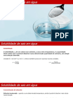 Solubilidade de sais: efeito da temperatura e tipo de sal