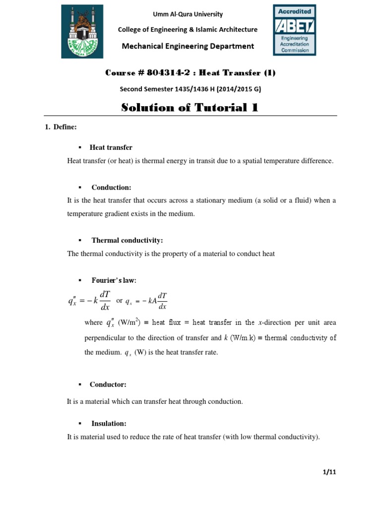 Heat Transfer Concepts and Calculations | PDF | Heat Transfer | Thermal ...