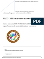 Norma Mexicana NMX-AA-133-SCFI-2013 Requisitos y Especificaciones de Sustentabilidad Del Ecoturismo 17-04-18 PDF
