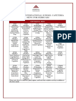 Cafeteria Menu February