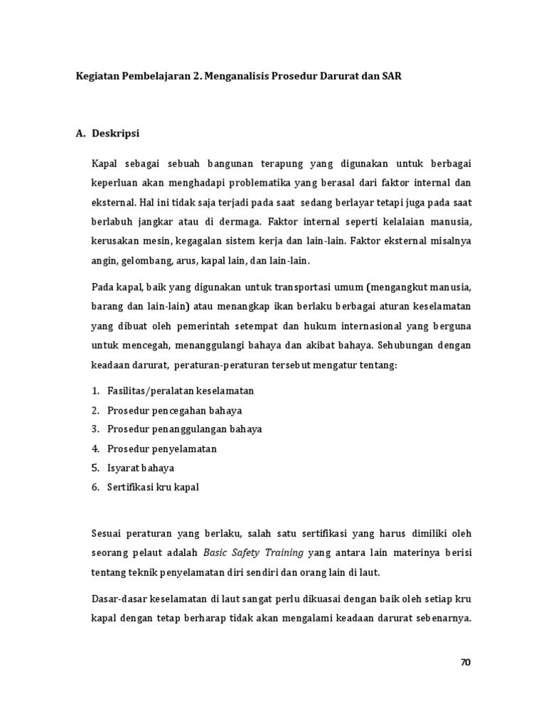 Kegiatan Pembelajaran 2 PROSEDUR DARURAT DAN SAR | PDF | Sains ...