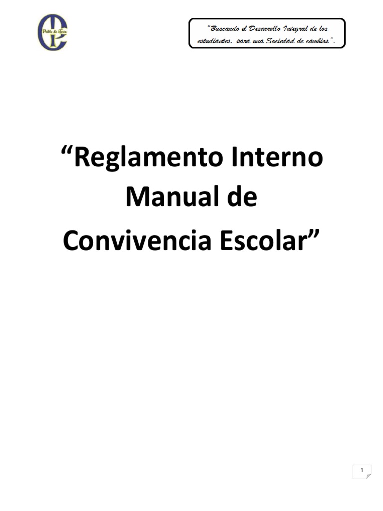 Reglamento Interno y Manual de Convivencia | PDF | Maestros | Evaluación