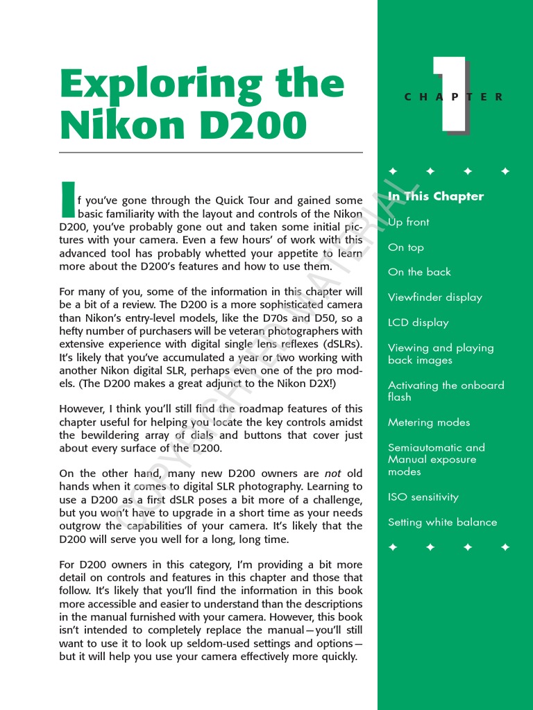 Mastering the Nikon D200 Controls | PDF | Camera Lens | Exposure ...