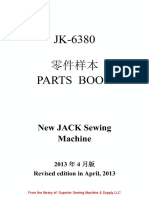 JK-6380 Machine Arm and Bed Parts Book