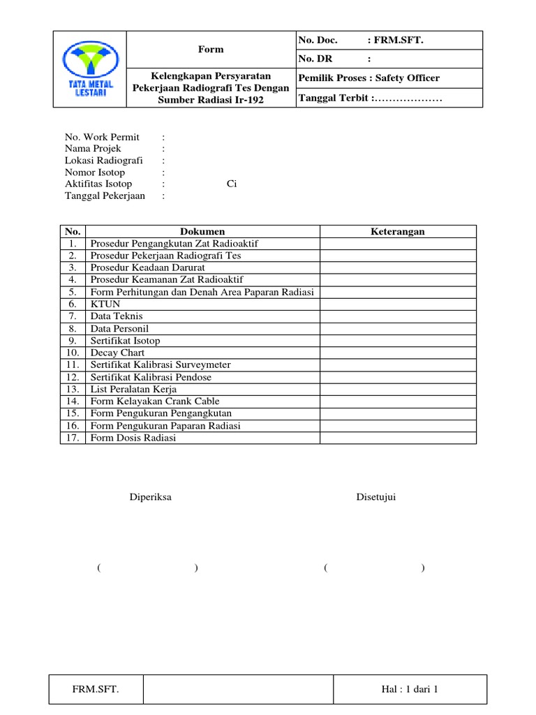 Form Radiografi Test | PDF