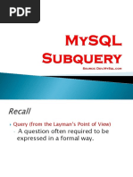 Mysql Subquery