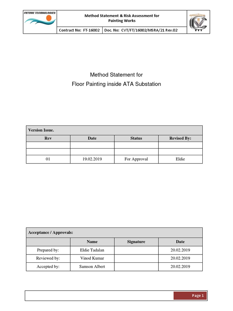 Method Statement for Substation Painting | PDF | Electrical Substation ...