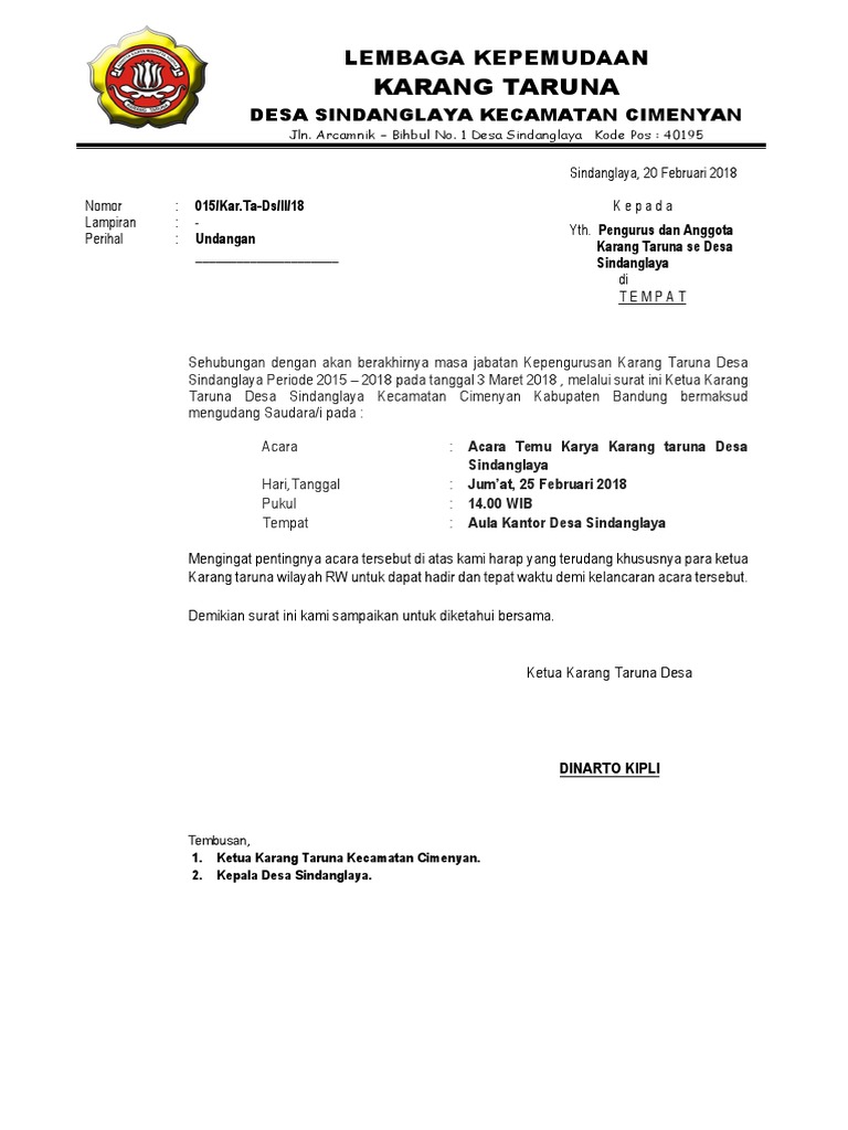 Surat Karang Taruna Desa 2018