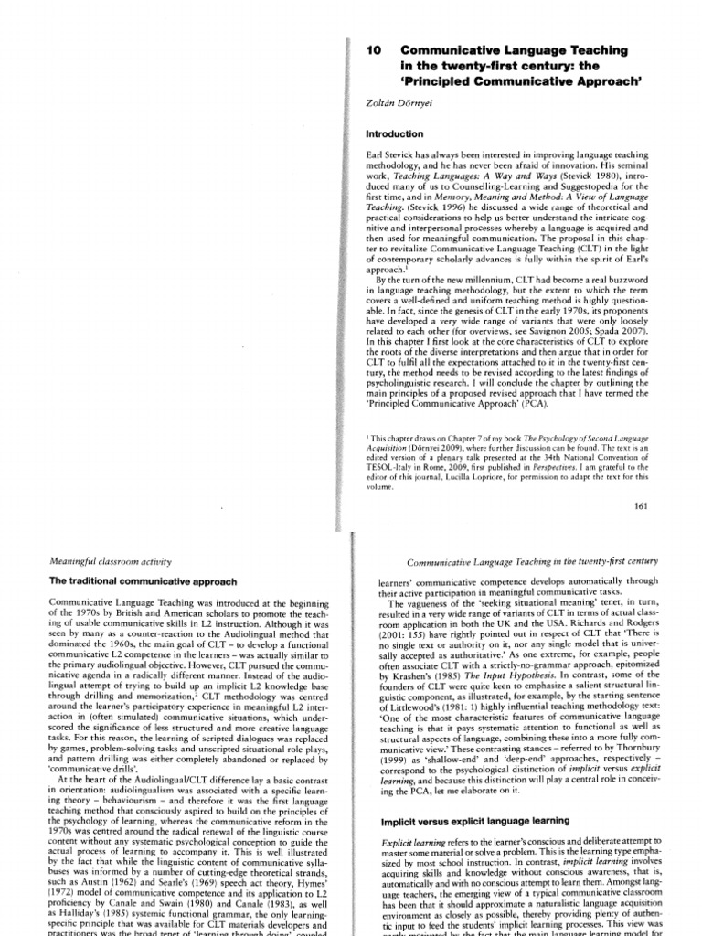 Revitalizing Communicative Language Teaching | PDF | Second Language ...