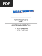 Add Maths Perfect Score Module Form 4 Topical  Area 