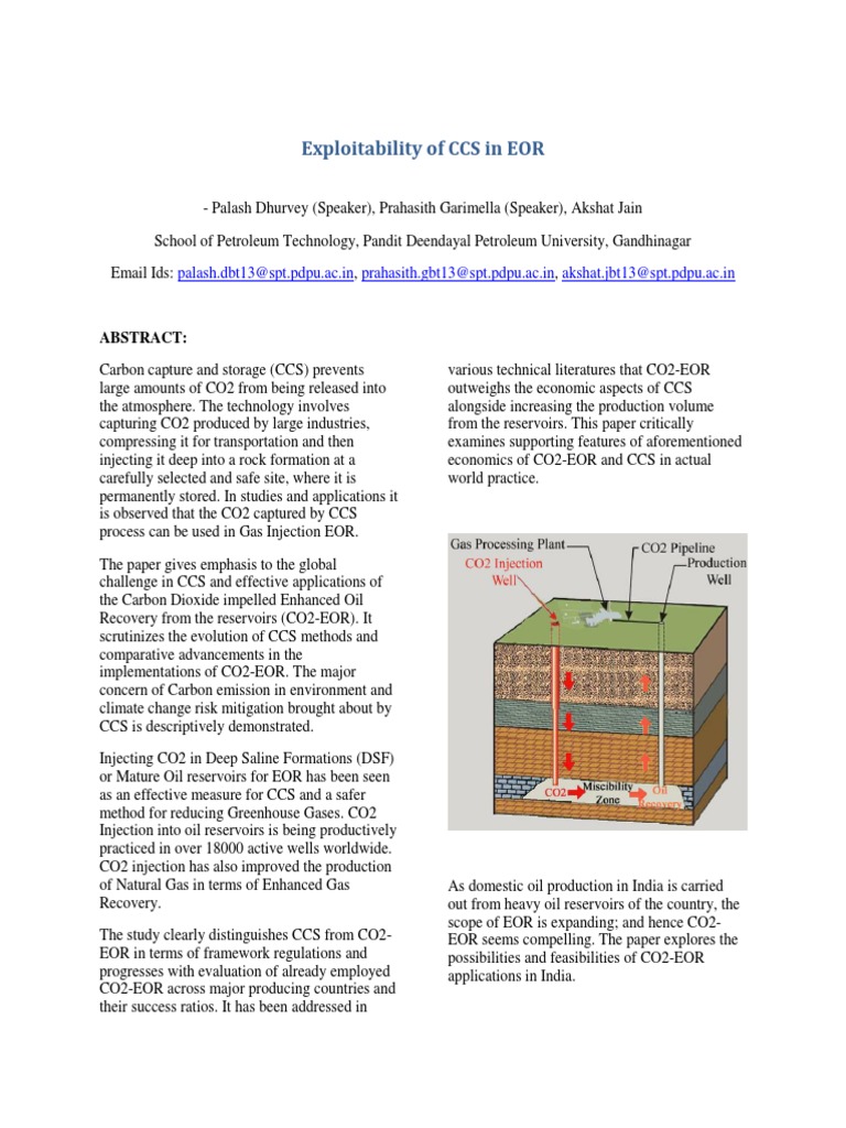CCS and CO2-EOR: Global Insights | PDF | Carbon Capture And Storage ...