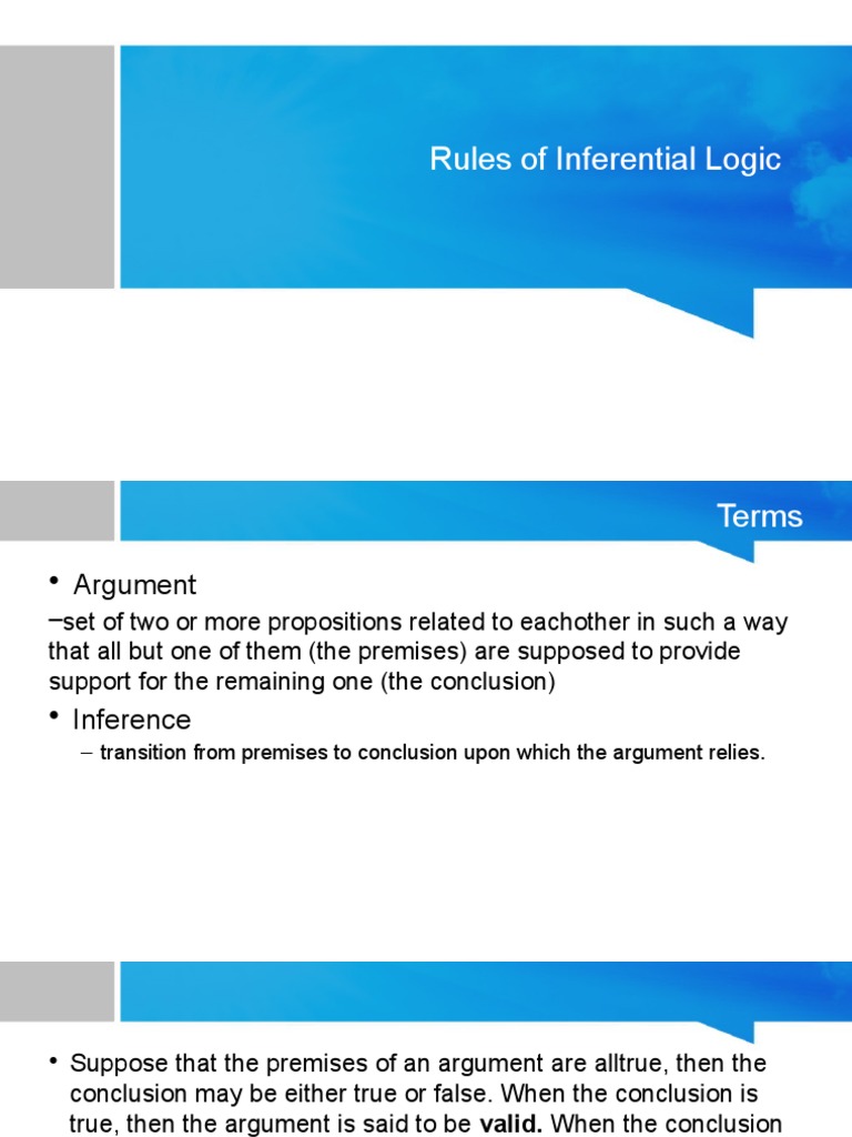 Understanding Inferential Logic Rules | PDF | Philosophy | Language ...