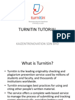 Turnitin Tutorial: Kaizentrenovation SDN BHD