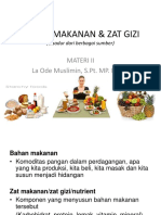 Materi II - Bahan Makanan & Zat Gizi
