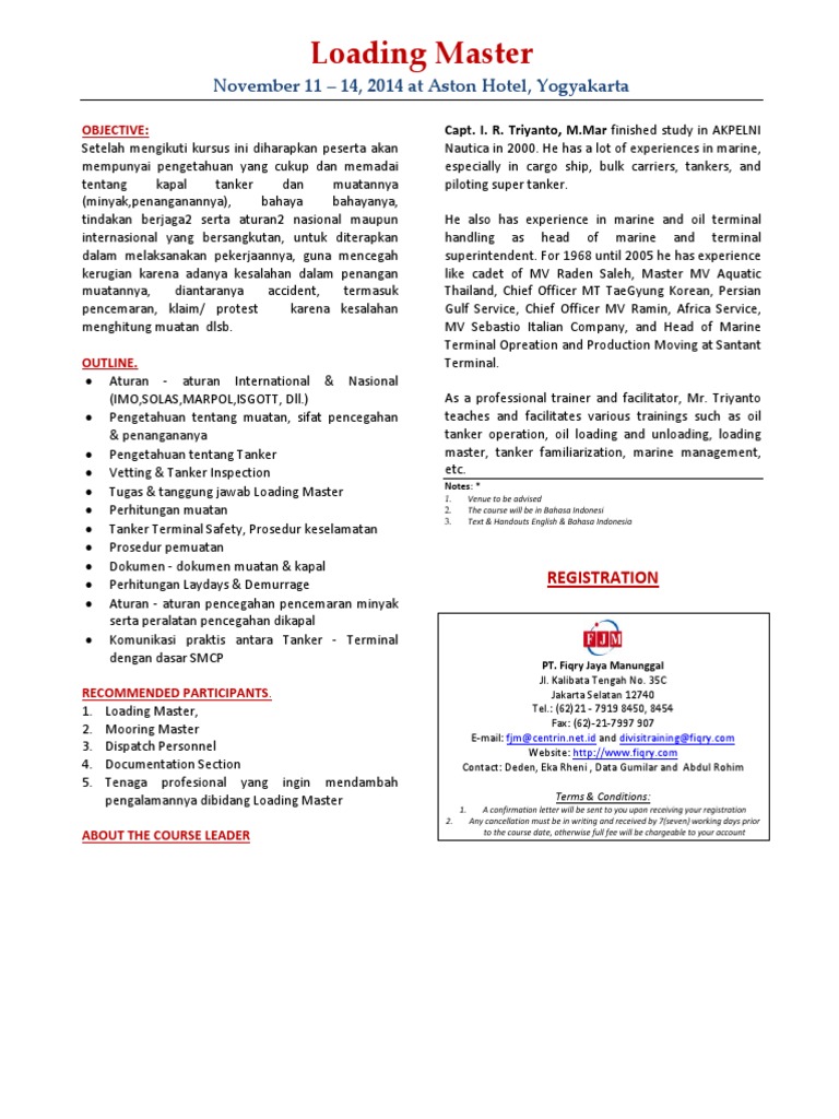Loading Master  PDF  Shipping  Ships