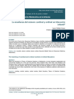 Dialnet LaEnsenanzaDelNumeroCardinalYOrdinalEnEducacionInf 5012899 PDF