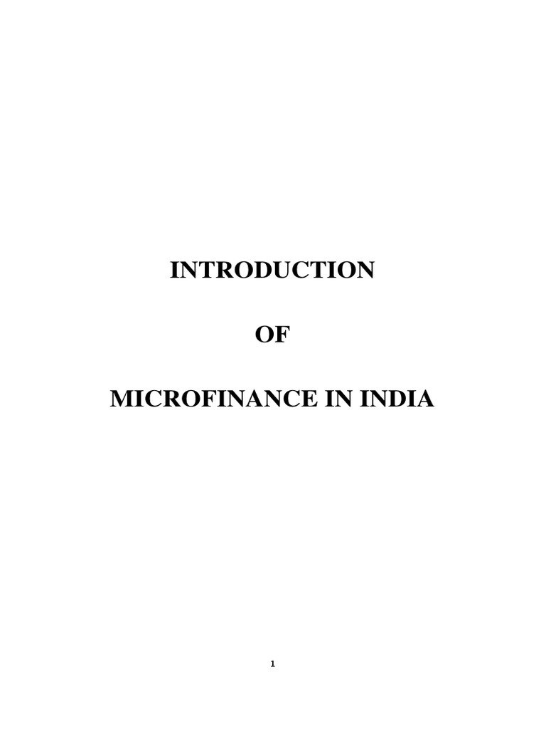 IN INDIA MicroFinanceInIndia PDF Microfinance Non Bank