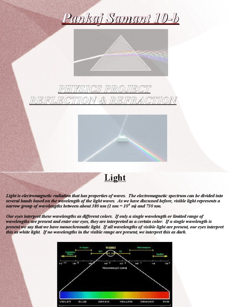 Physics Project on Light Behavior | PDF | Refractive Index | Light