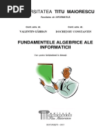 Fundamentele Algebrice Ale Informaticii PDF