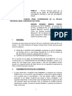 Denuncia Por Falsificacion de Firma /uso de Documento Falso