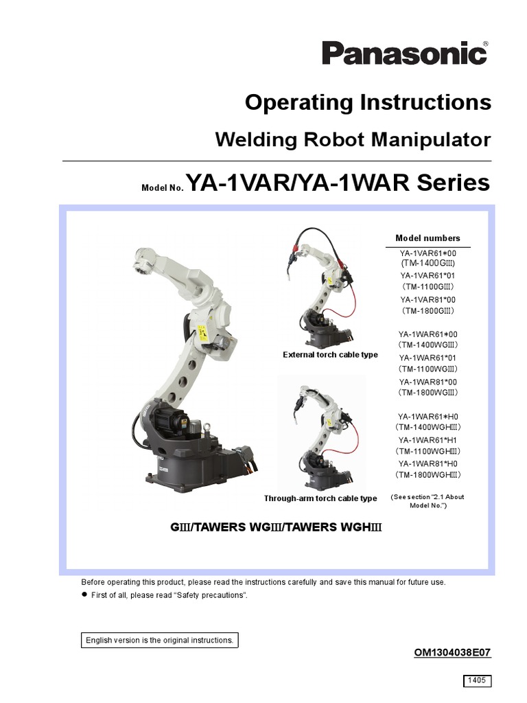 Operating Instructions Welding Robot Manipulator Pdf Welding Construction