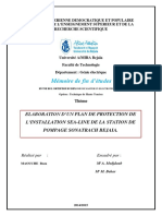 Elaboration D'Un Plan de Protection de L'Installation Sea-Line de La Station de Pompage Sonatrach Bejaia.