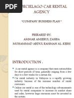 Murcielago Car Rental Agency: "Company Business Plan " Prerared By: Ammar Amierul Zahba Muhammad Abdul Rahman Al-Kebsi