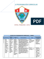 Programación Curricular de 1 A 6 Grado AÑO 2019 I.E. MUNDO FELIZ - JICAMARCA