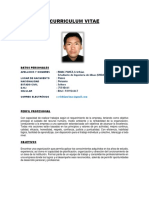 CV Ingeniero Minas estudiante UNDAC busca trabajo