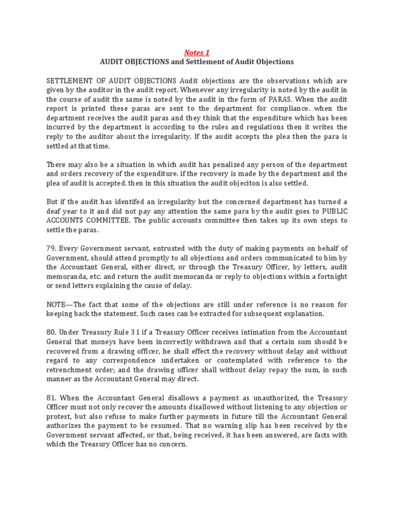 Audit Objection Meaning In Tamil