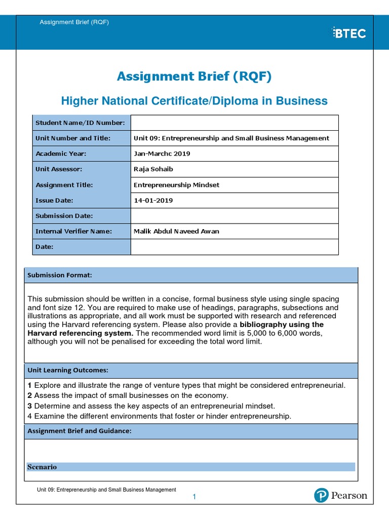 initial assignment brief