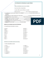 Ejercicios de repaso de pronombres, género, número, verbos e interrogativos en español