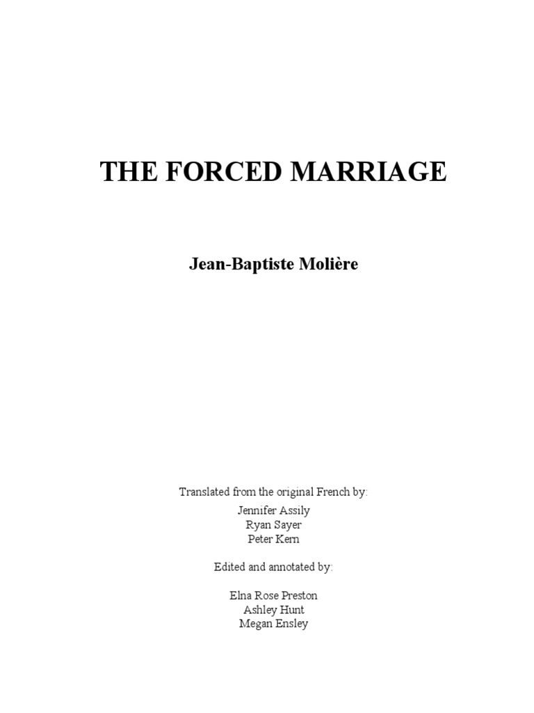 Forced Marriage PDF Molière