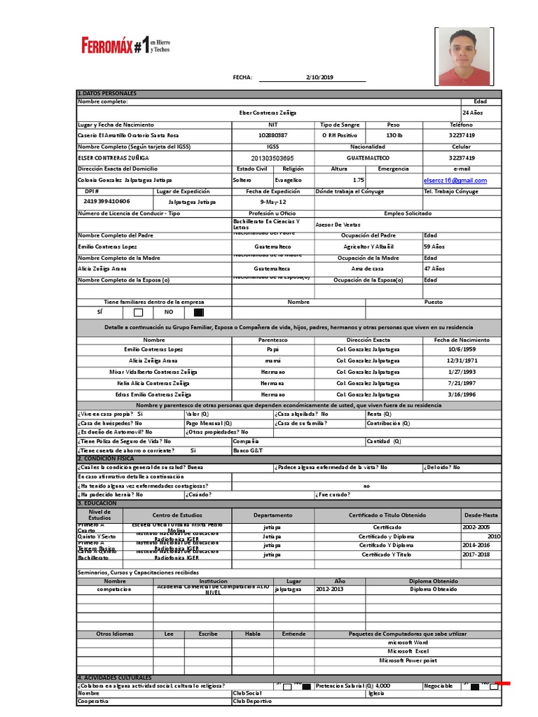 Solicitud de empleo fmx pdf business science