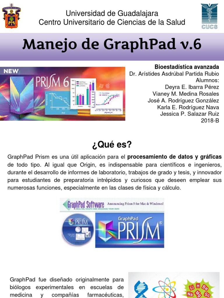 Manejo de Graphpad PDF Análisis de variación Estadísticas
