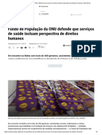 Fundo de População Da ONU Defende Que Serviços de Saúde Incluam Perspectiva de Direitos Humanos - ONU Brasil PDF