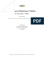 Ephemeris Tables for the Year 1400